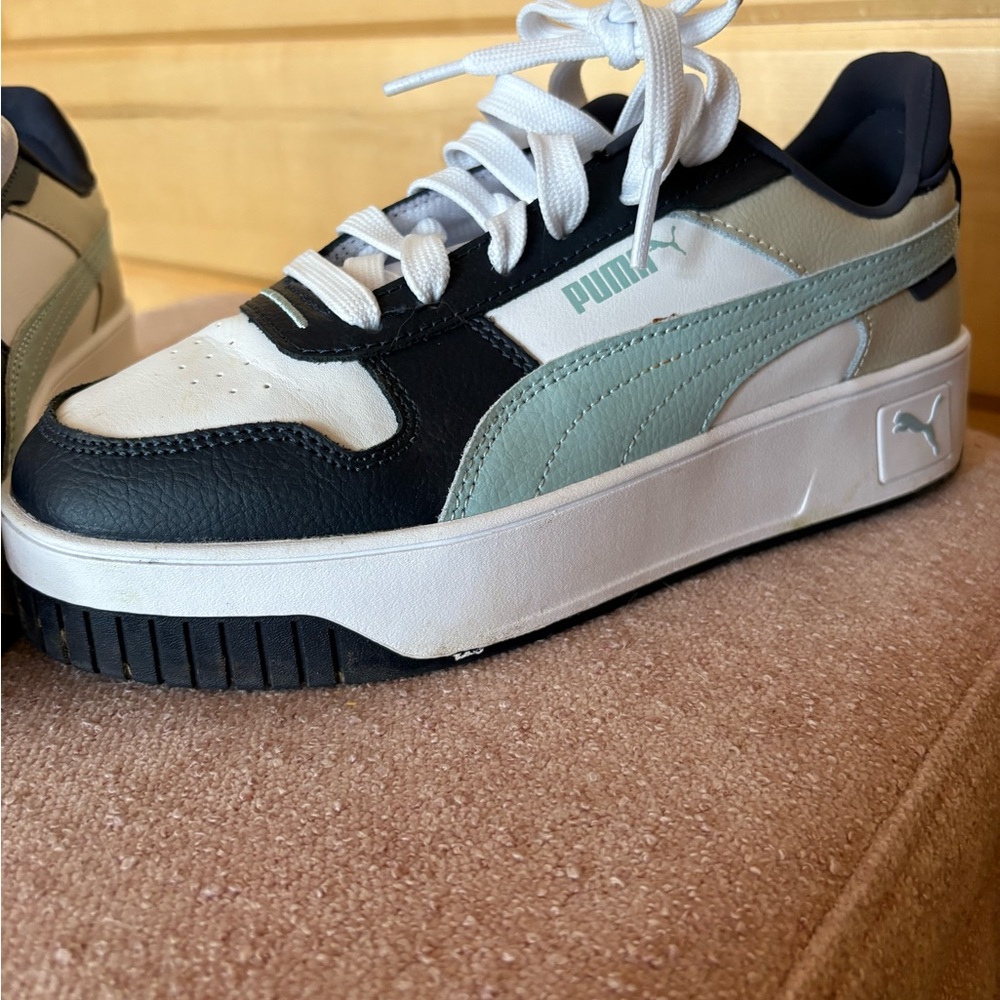 Puma Men’s Low-Top Sneakers in Black, White & Mint